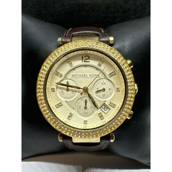 Michael Kors Parker MK2249 Women\'s Brown Leather Strap Analog Dial Watch JNA214 main image 7